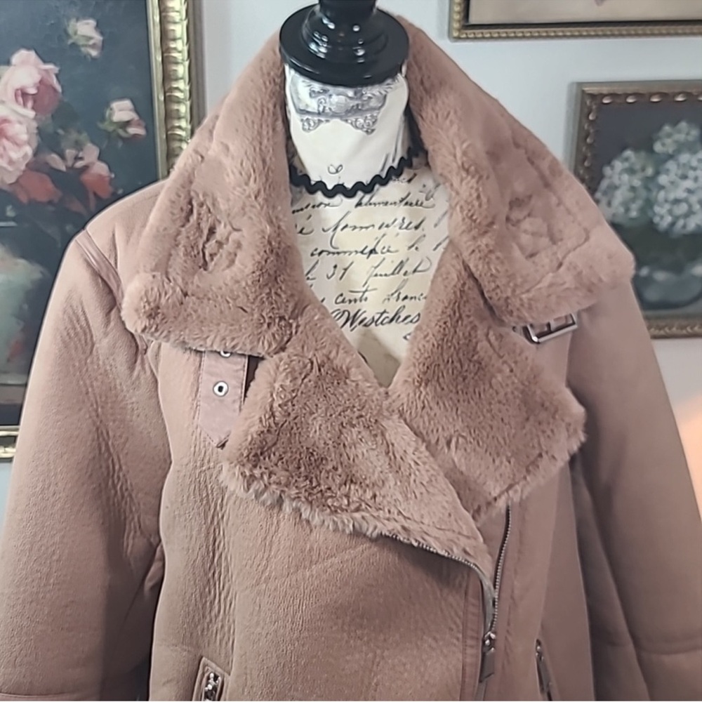 BCBGeneration Blush Shearling Coat - Picture 2 of 10